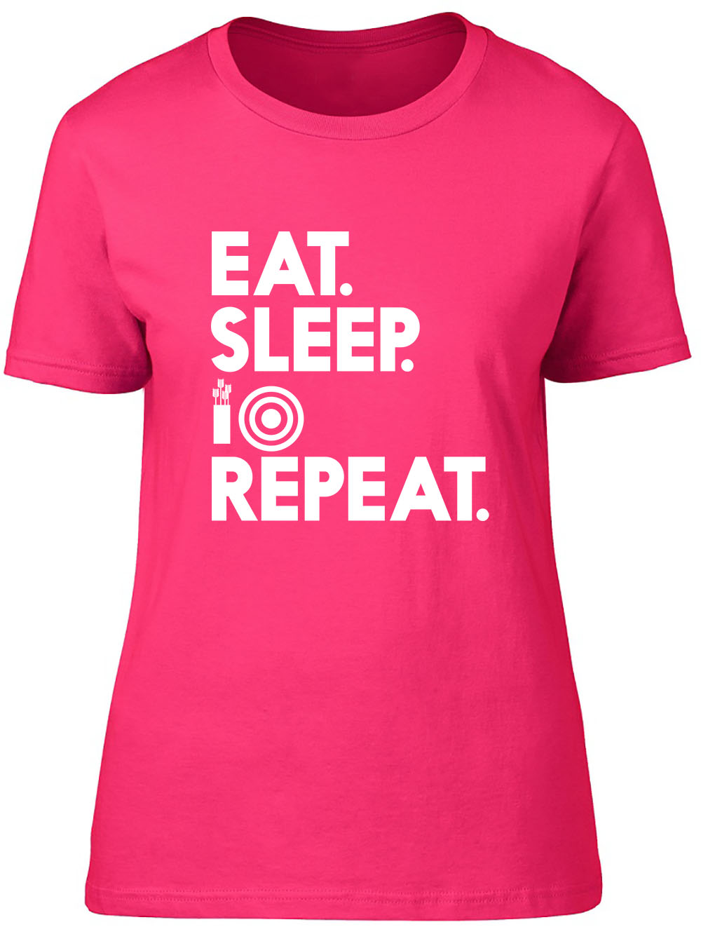 Eat Sleep Archery Repeat Fitted Womens Ladies T Shirt Ebay